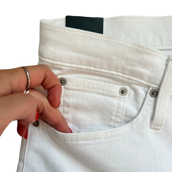 J. Crew White Mid Rise Flare Crop Jeans Raw Hem Plus size 35 NEW Tags Preppy - Picture 4 of 10